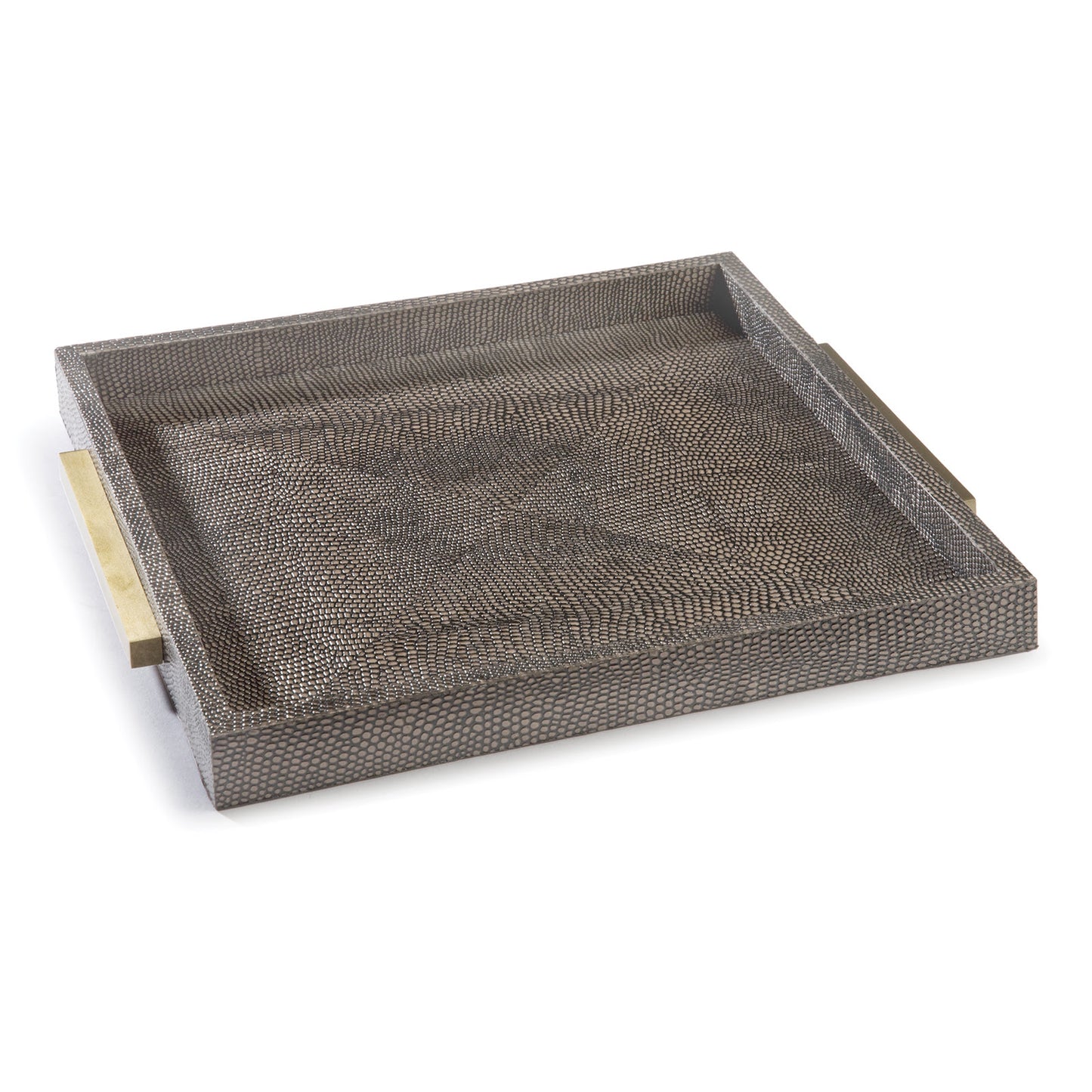 Square Shagreen Boutique Tray in Vintage Brown Snake by Regina Andrew