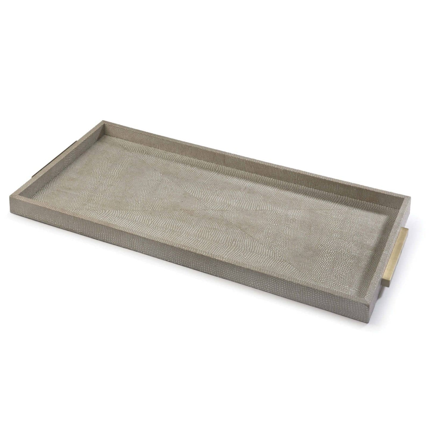 Rectangle Shagreen Boutique Tray in Ivory Grey Python by Regina Andrew