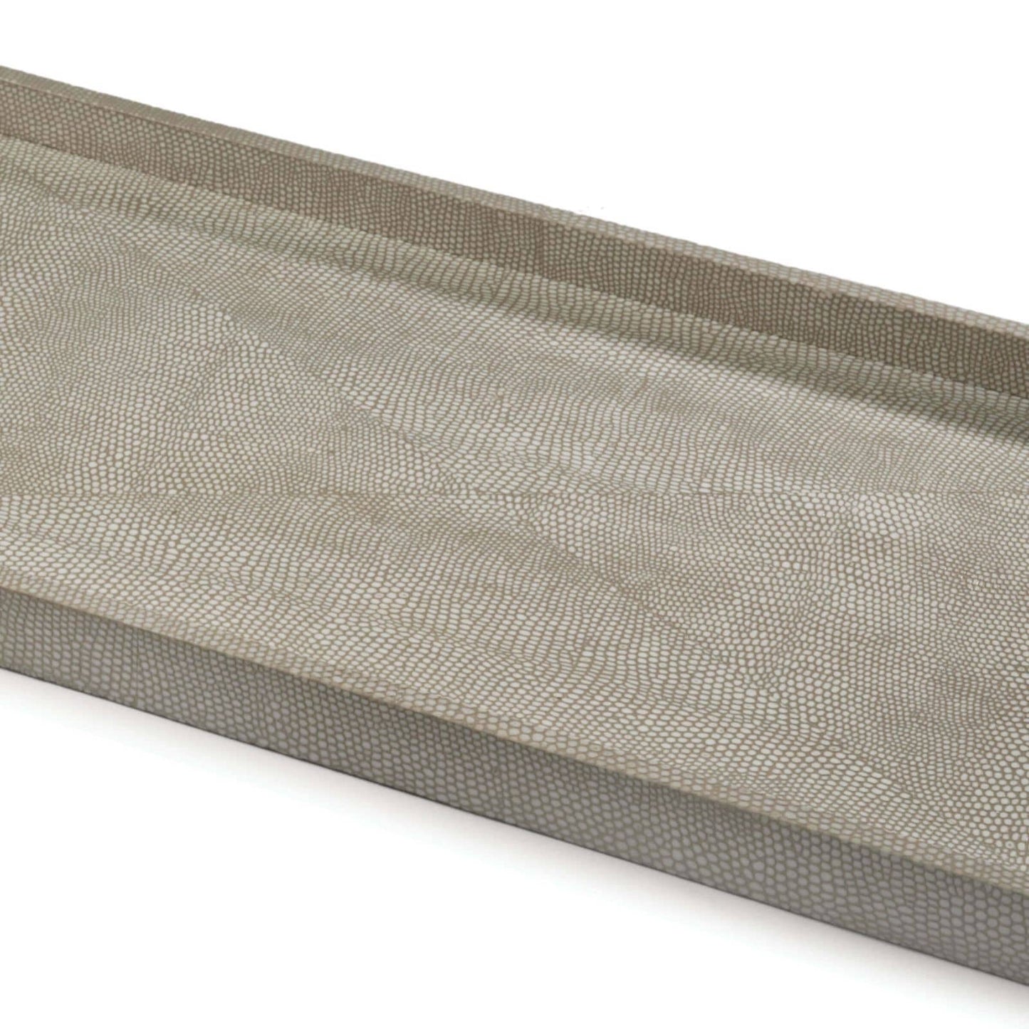 Rectangle Shagreen Boutique Tray in Ivory Grey Python by Regina Andrew