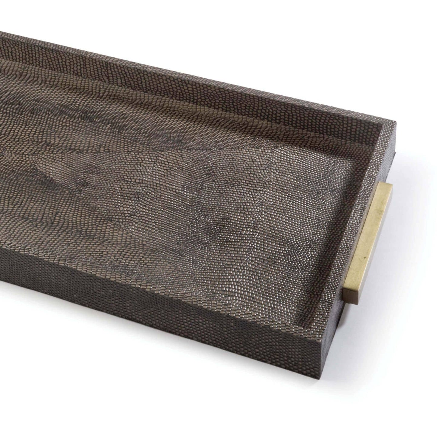 Rectangle Shagreen Boutique Tray in Vintage Brown Snake by Regina Andrew