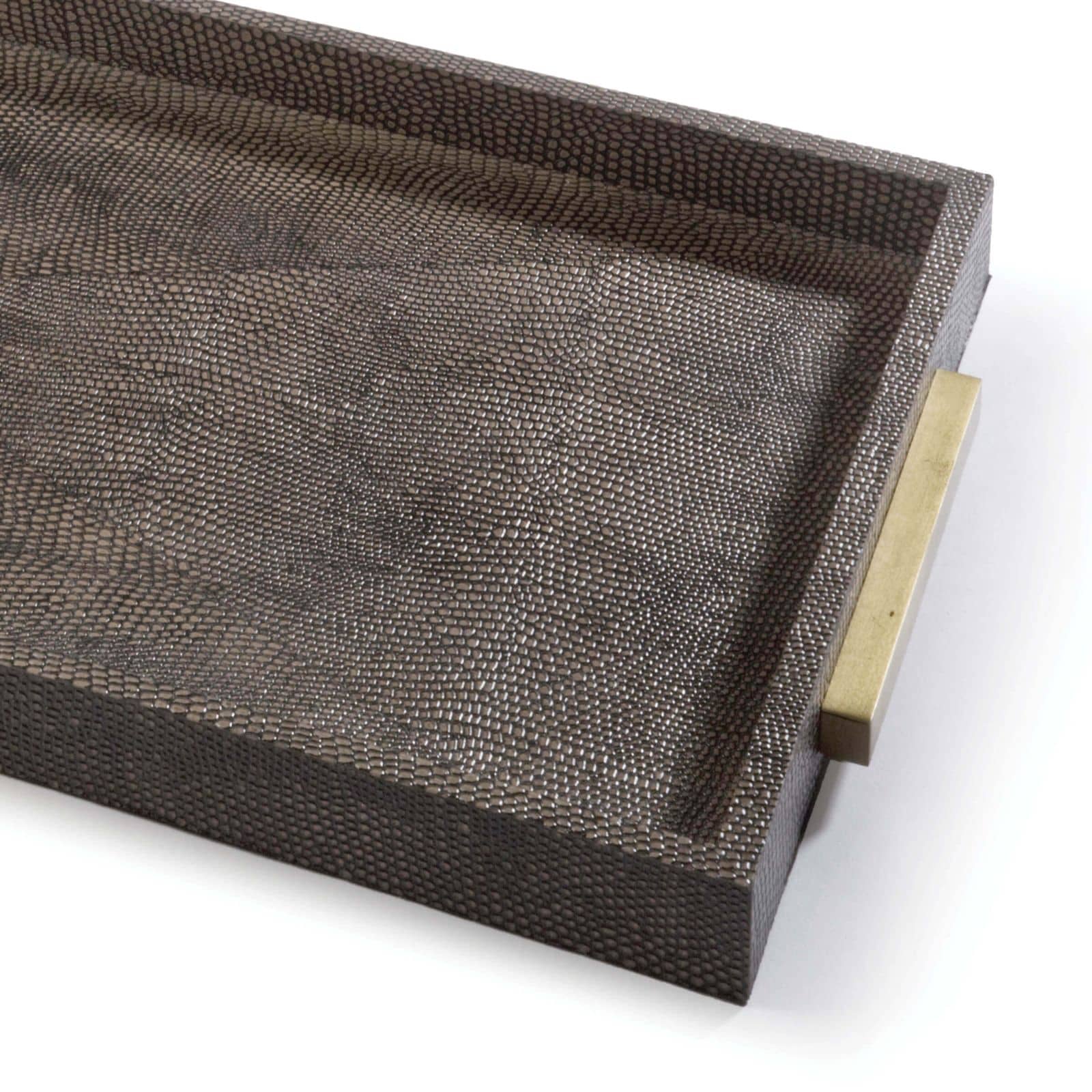 Rectangle Shagreen Boutique Tray in Vintage Brown Snake by Regina Andrew