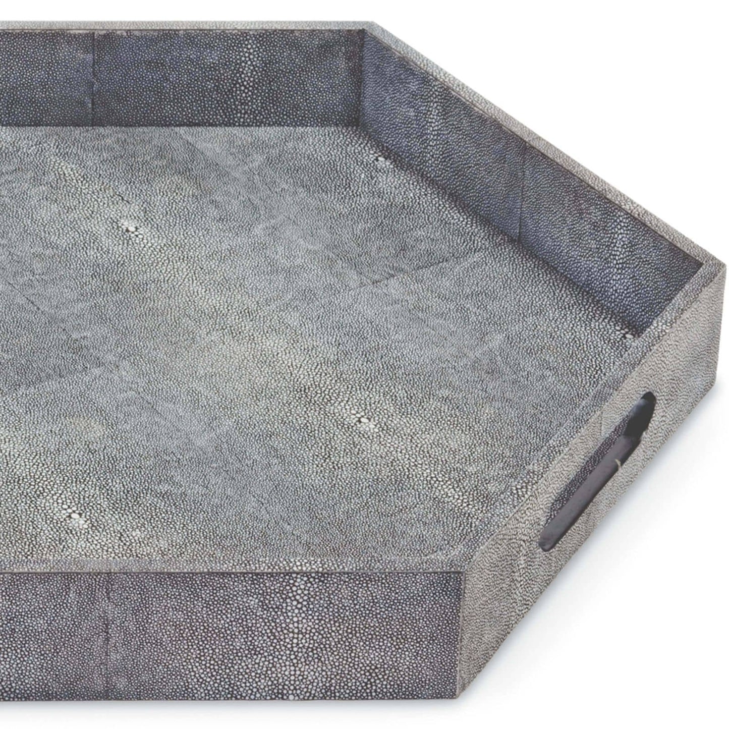 Shagreen Hex Tray in Charcoal by Regina Andrew