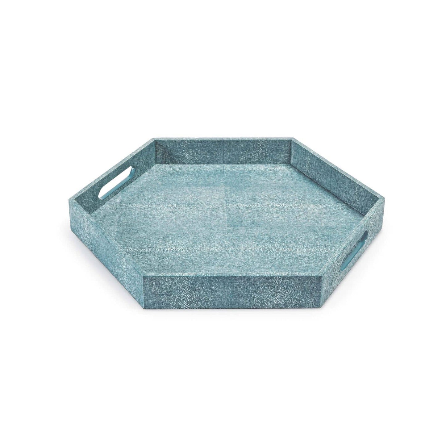 Shagreen Hex Tray in Turquoise by Regina Andrew