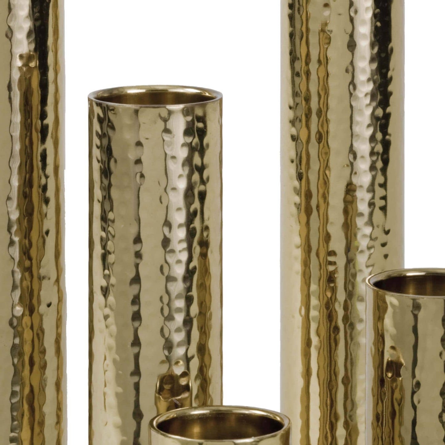 Hammered Bud Vase Set in Polished Brass by Regina Andrew