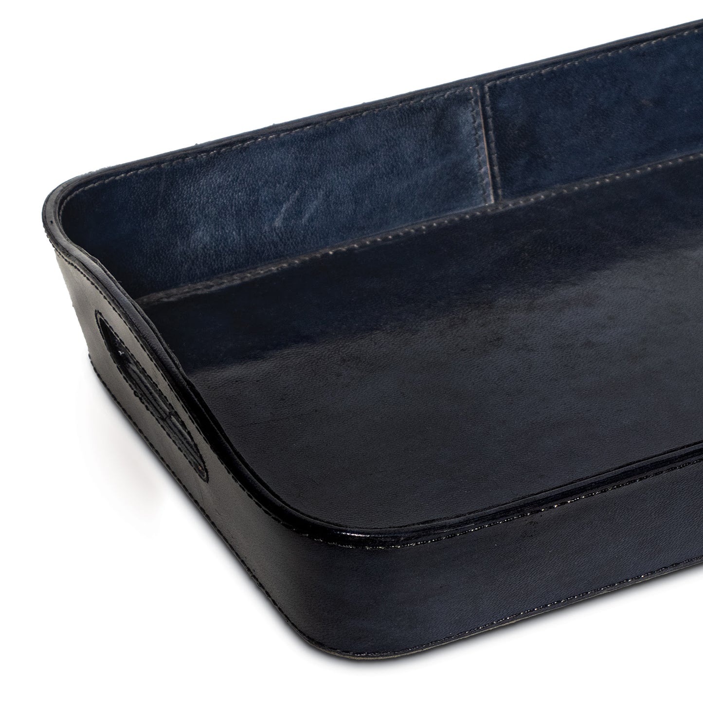 Derby Parlor Leather Tray in Blue by Regina Andrew