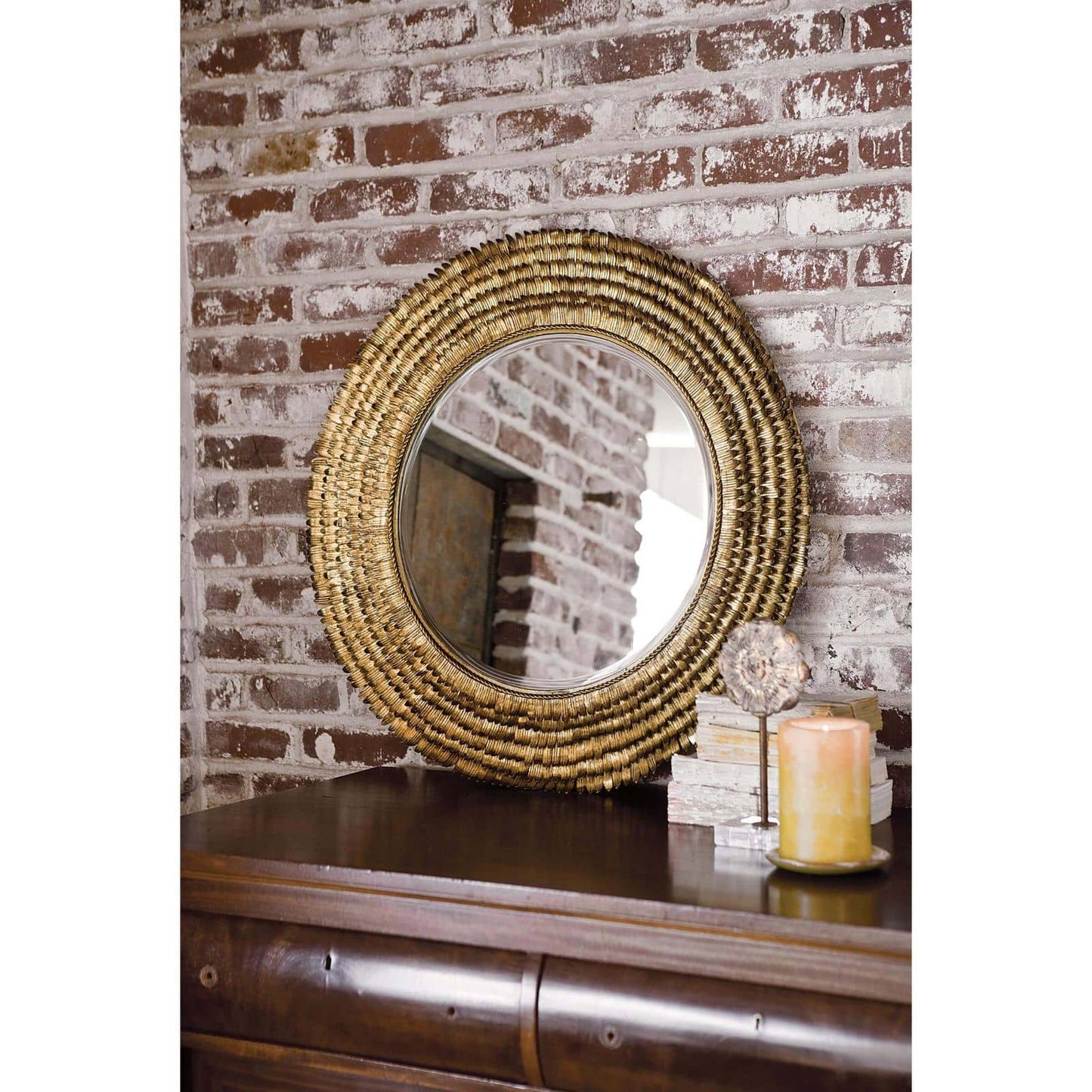 Petal Mirror Small in Gold by Regina Andrew