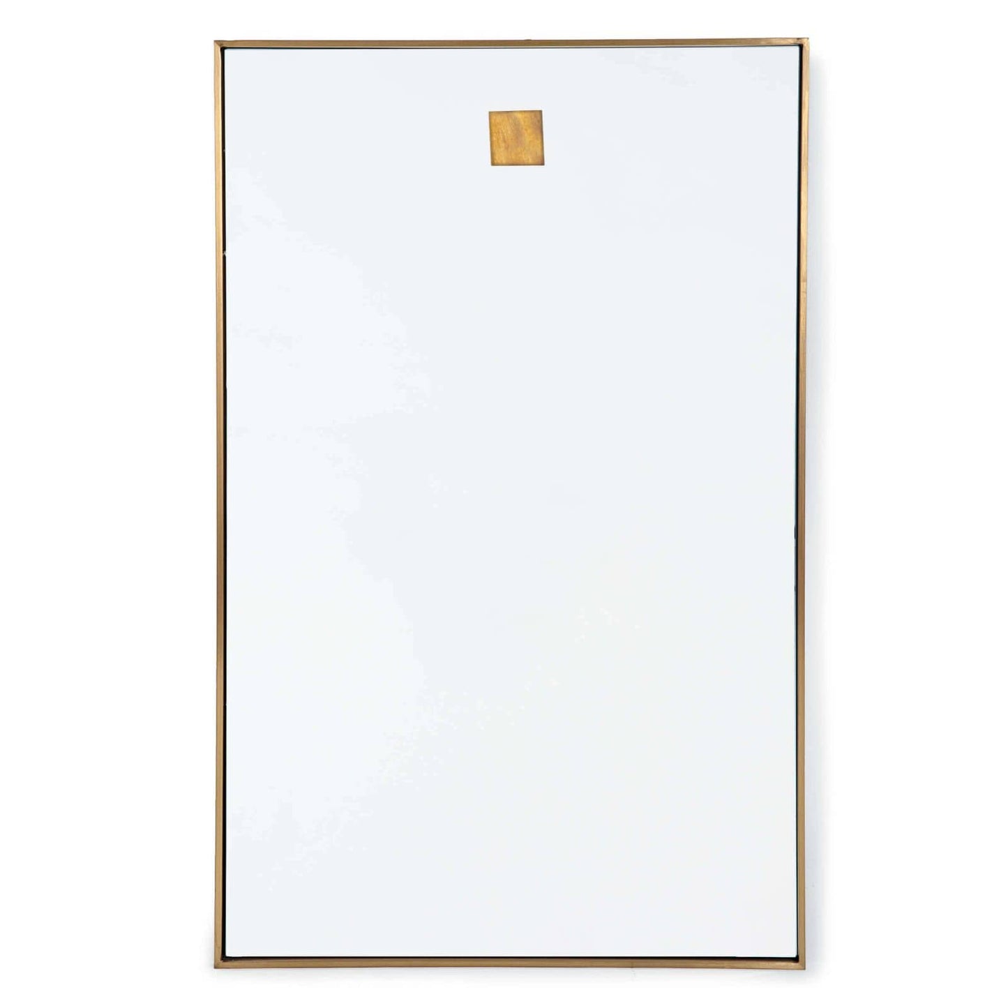 Hanging Rectangle Mirror in Natural Brass by Regina Andrew