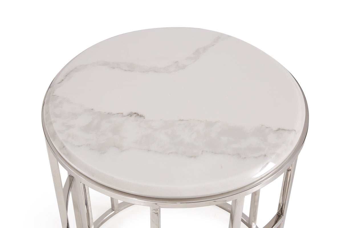 VIG Furniture Modrest Silvan Marble End Table