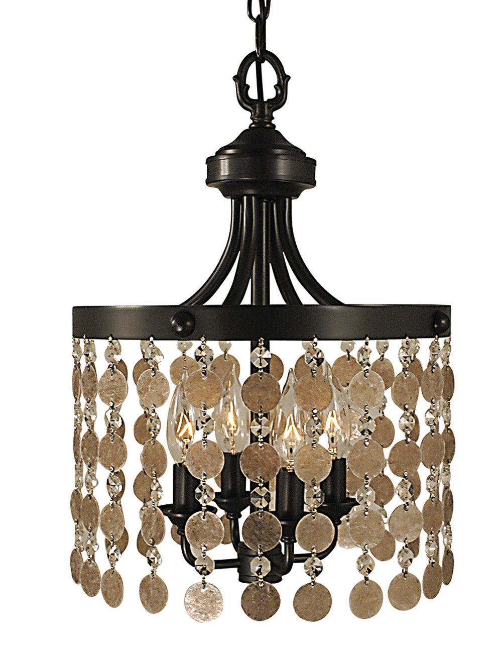 Framburg 4-Light Mahogany Bronze Naomi Mini Chandelier