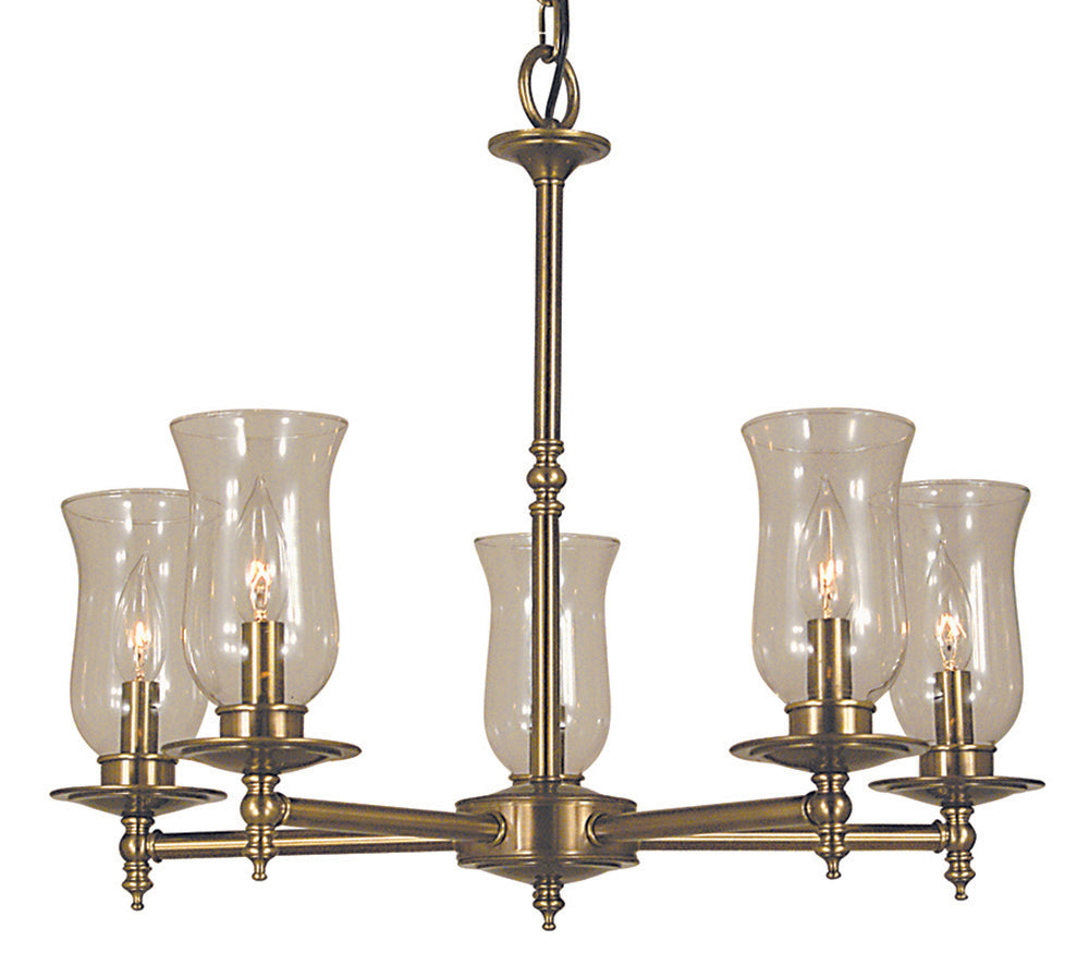 Framburg Sheraton 5 - Light Antique Brass Dining Chandelier 2505 AB