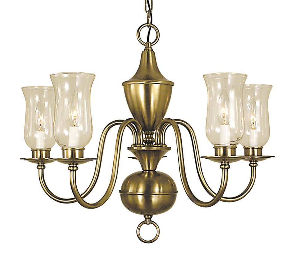 Framburg 5-Light Antique Brass Jamestown Dining Chandelier