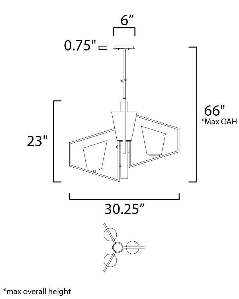 Maxim Oblique 3-Light Pendant