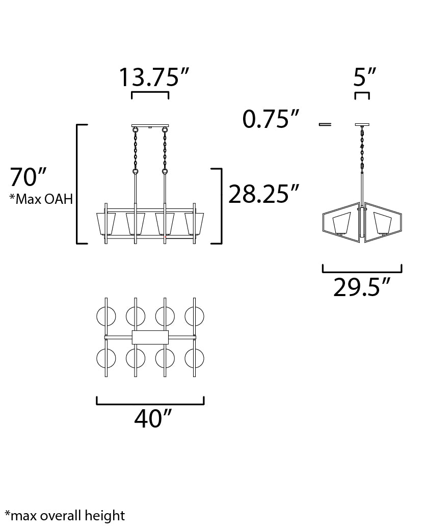 Maxim Oblique 8-Light Linear Pendant