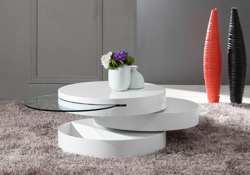 VIG Furniture Modrest Tier Swivel Coffee Table