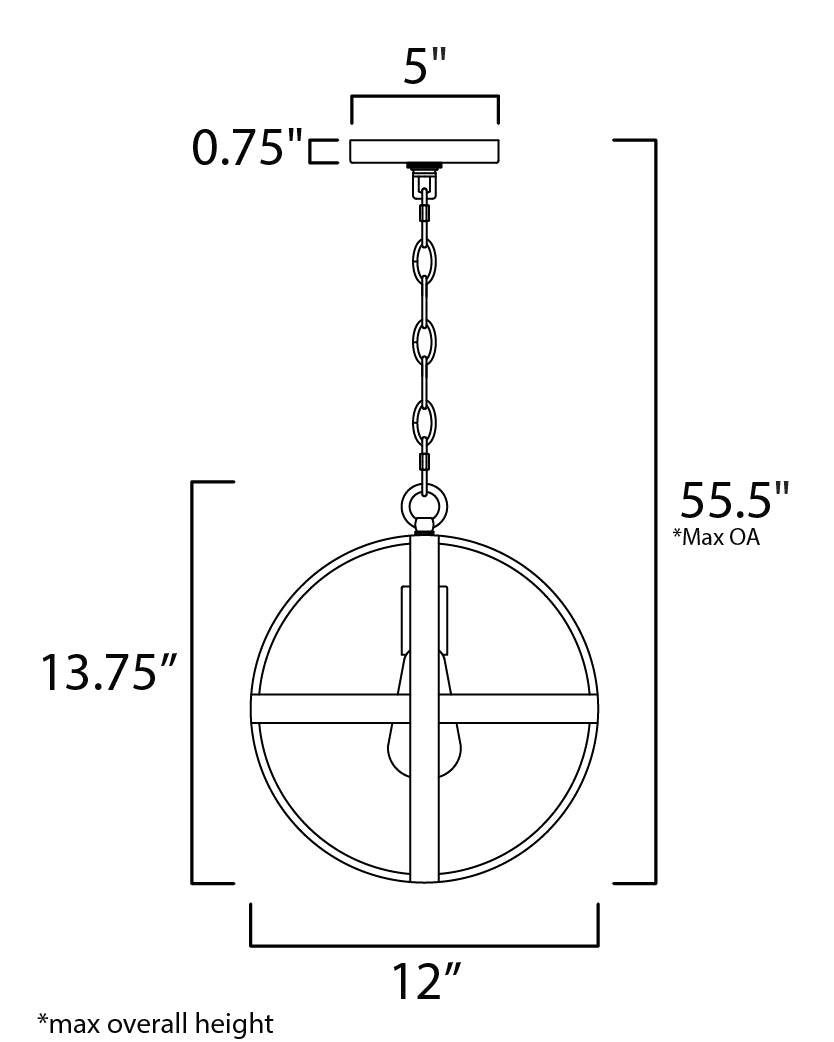 Maxim Compass Single Pendant