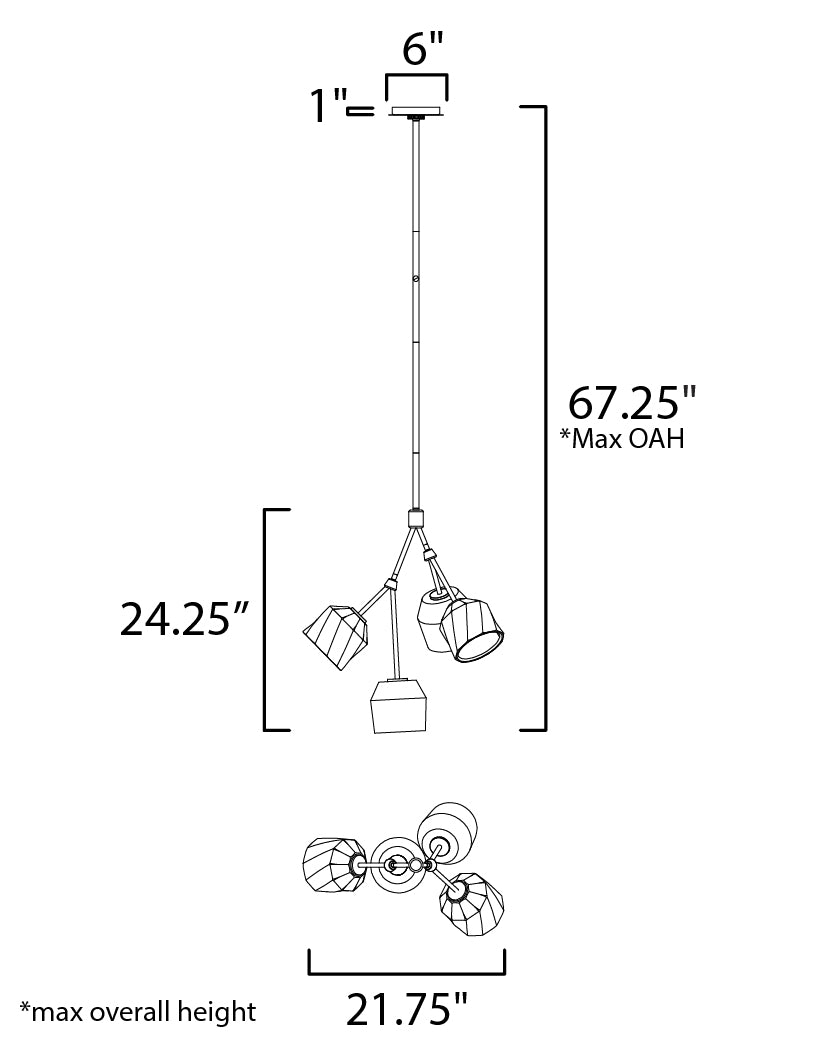 Maxim Akimbo 4-Light Pendant W LED Bulbs