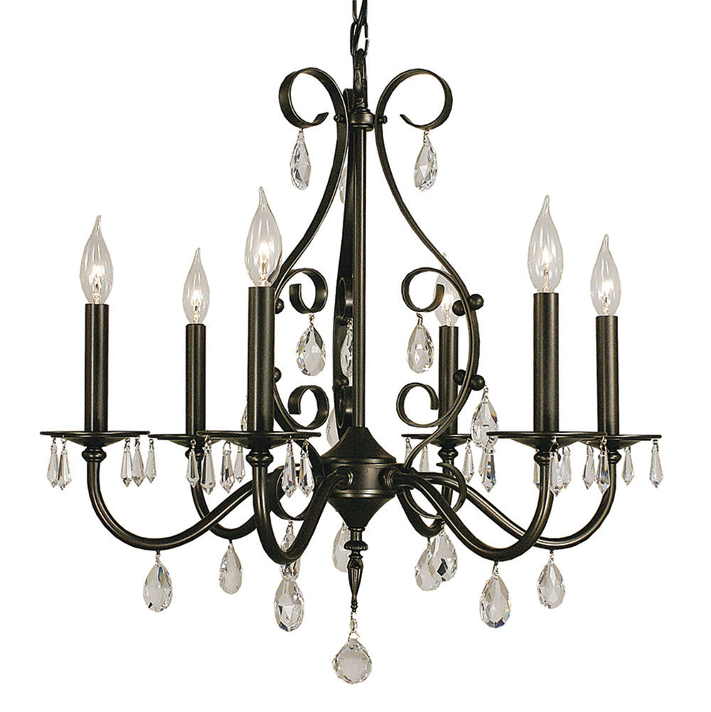 Framburg 6-Light Mahogany Bronze Liebestraum Dining Chandelier