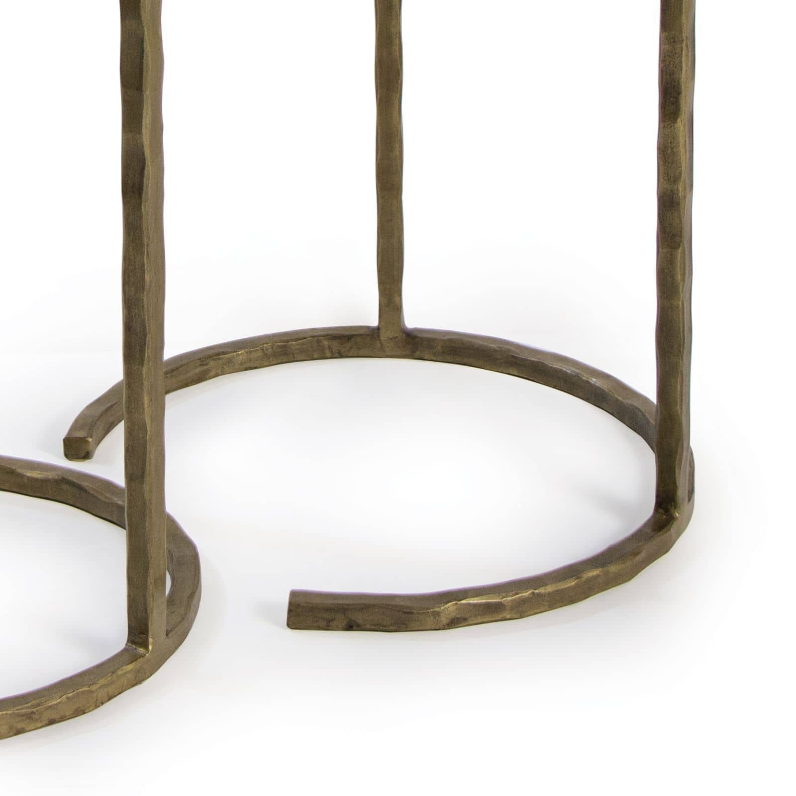 Bone Veneer Nesting Table in Brass by Regina Andrew