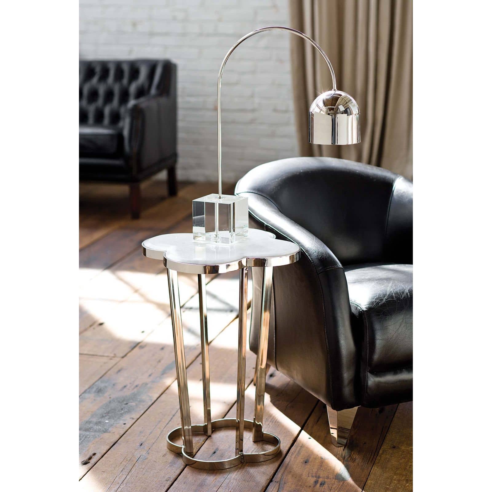 Clover Table in Polished Nickel by Regina Andrew