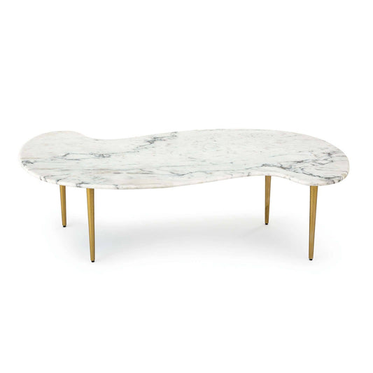 Jagger Marble Cocktail Table in White by Regina Andrew