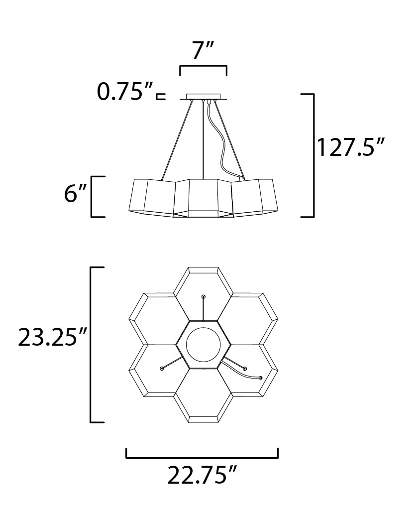 Maxim Honeycomb 7-Light LED Chandelier