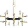 Framburg Fusion 20 - Light Satin Brass with Matte Black Accents Foyer Chandelier 3050 SB/MBLACK