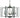 Framburg Camille 6 - Light Polished Nickel with Matte Black Accents Dining Chandelier 3055 PN/MBLACK