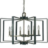 Framburg Camille 6 - Light Polished Nickel with Matte Black Accents Dining Chandelier 3055 PN/MBLACK