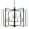 Framburg Camille 12 - Light Satin Brass with Matte Black Accents Foyer Chandelier 3058 SB/MBLACK