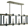 Framburg Camille 6 - Light Polished Nickel with Matte Black Accents Island Chandelier 3060 PN/MBLACK