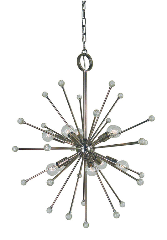 Framburg 10-Light Polished Nickel Supernova Chandelier