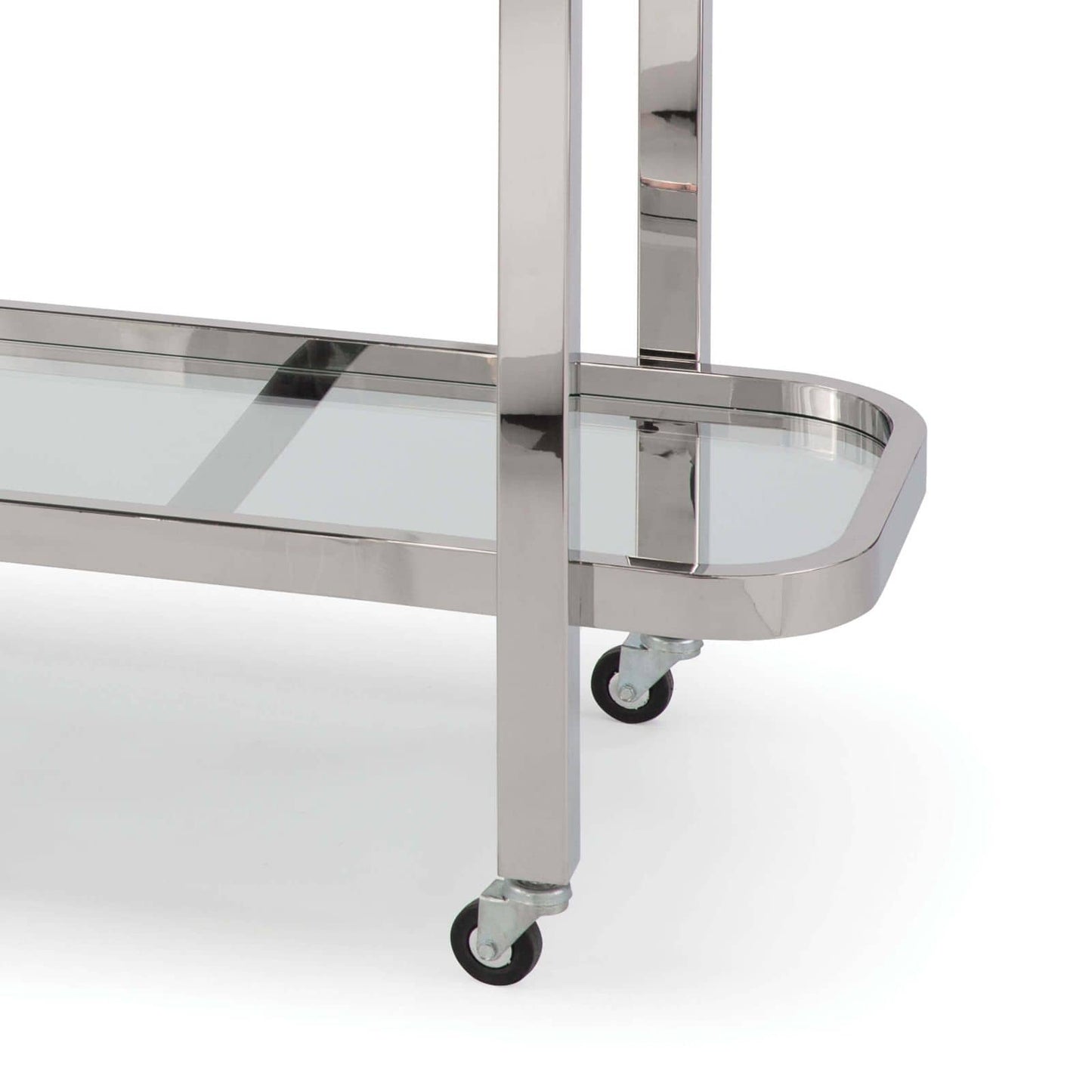 Carter Bar Cart in Polished Stainless Steel by Regina Andrew