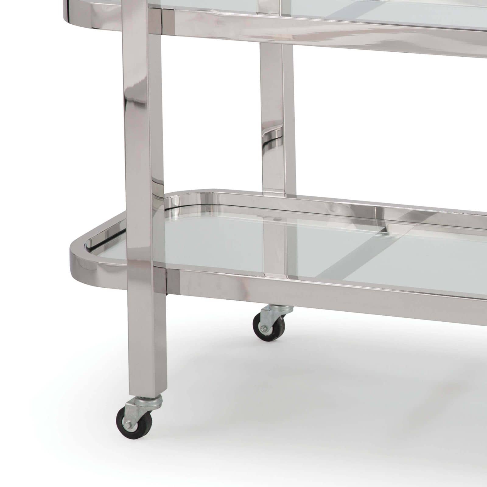 Carter Bar Cart in Polished Stainless Steel by Regina Andrew