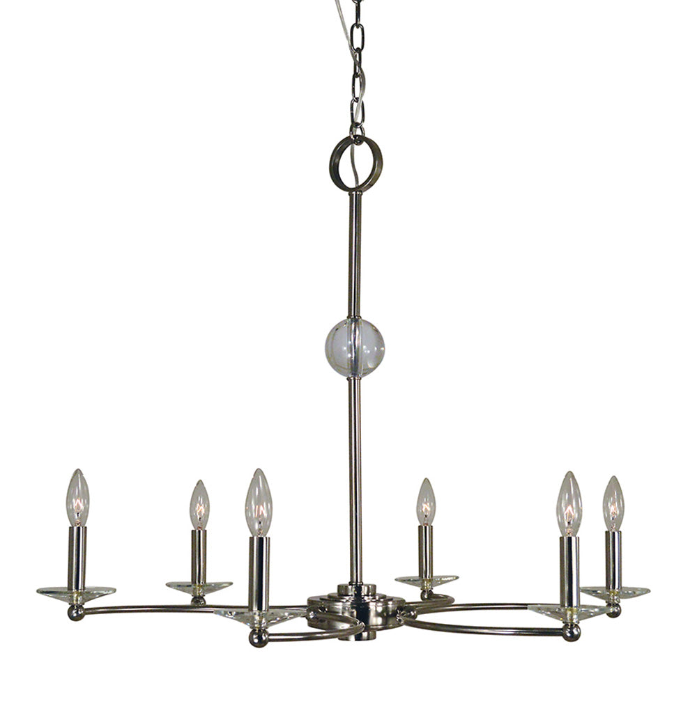 Framburg 6-Light Polished Nickel Pirouette Chandelier