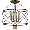 Framburg Nantucket 4 - Light Mahogany Bronze and Polished Nickel Flush Mount 4411 MB/PN