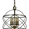 Framburg Nantucket 4 - Light Mahogany Bronze and Antique Brass Mini Chandelier 4414 MB/AB