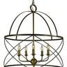 Framburg Nantucket 5 - Light Mahogany Bronze and Antique Brass Dining Chandelier 4415 MB/AB