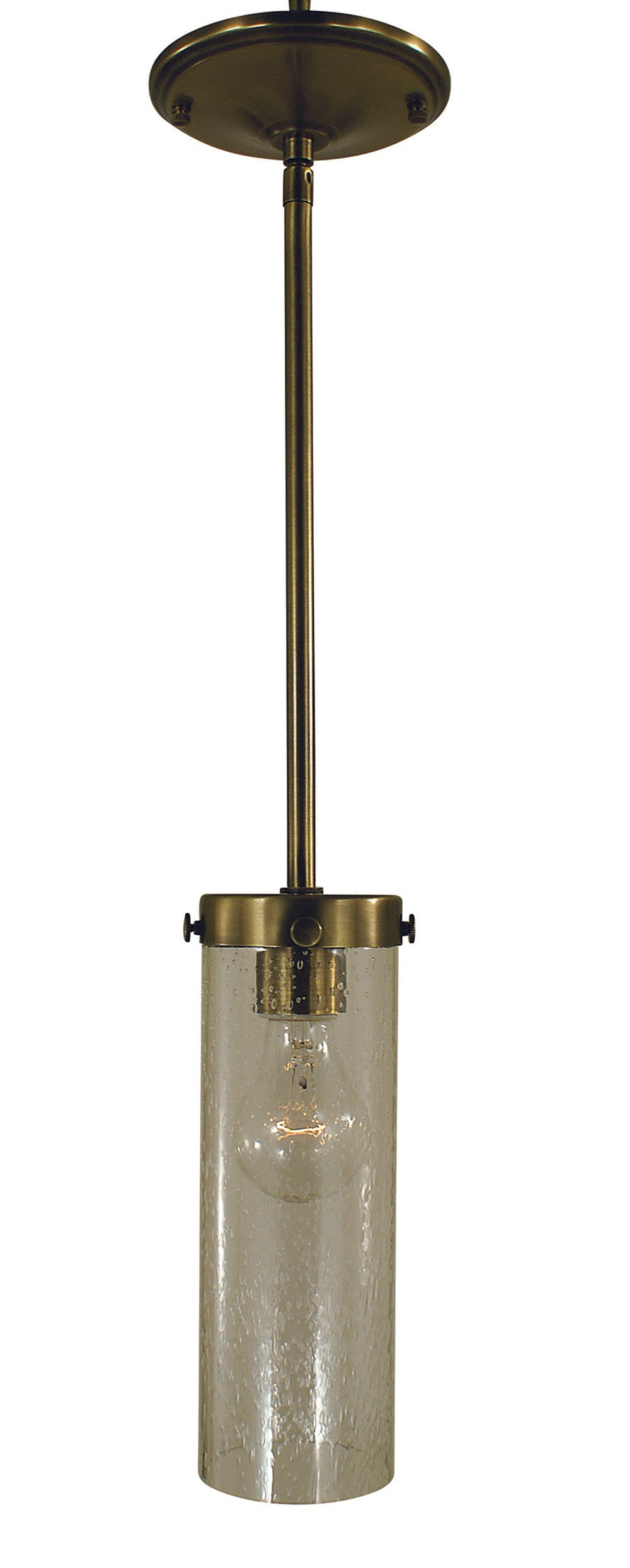 Framburg Hammersmith 1 - Light Antique Brass with Clear Glass Pendant Light 4432 AB/C