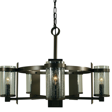 Framburg Hammersmith 5 - Light Mahogany Bronze with Clear Glass Dining Chandelier 4435 MB/C
