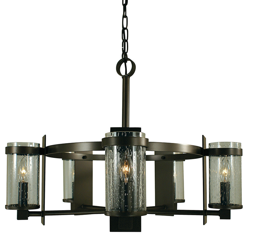 Framburg Hammersmith 5 - Light Mahogany Bronze with Clear Glass Dining Chandelier 4435 MB/C