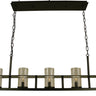 Framburg Hammersmith 5 - Light Mahogany Bronze with Clear Glass Island Chandelier 4438 MB/C