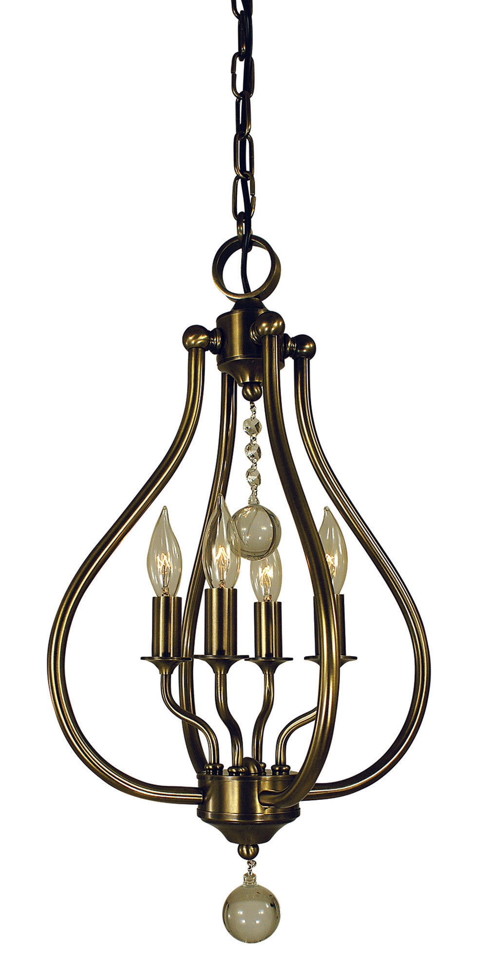 Framburg Dewdrop 4 - Light Antique Brass Pendant Light 4444 AB