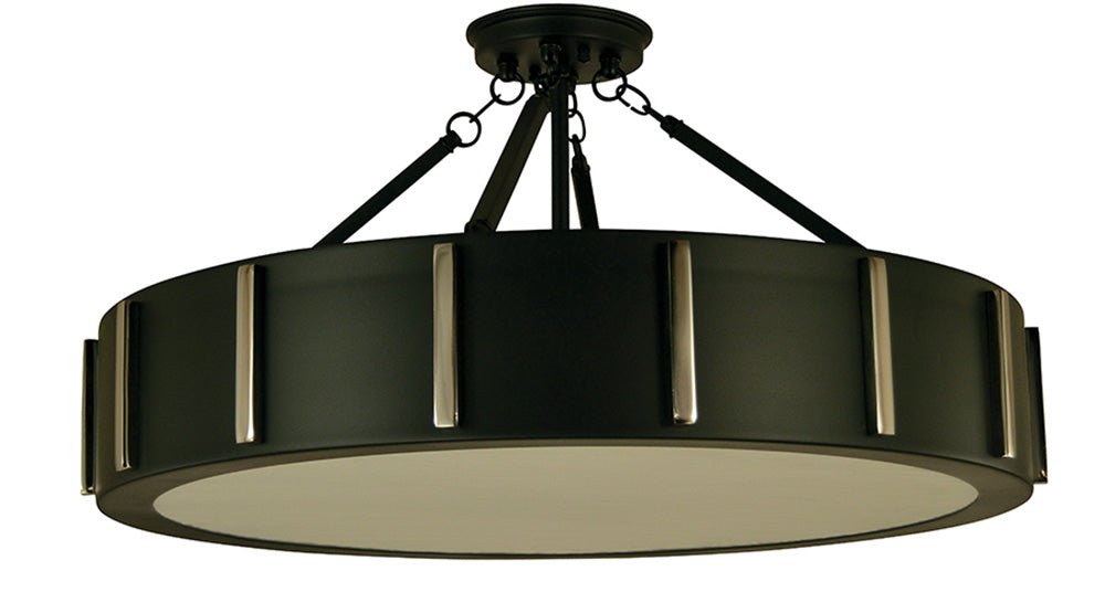 Framburg 4-Light 23" Matte Black Polished Nickel Pantheon Flush Mount