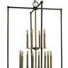 Framburg Lexington 12 - Light Mahogany Bronze with Antique Brass Foyer Chandelier 4610 MB/AB