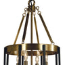 Framburg Pantheon 4 - Light Antique Brass with Matte Black Mini Chandelier 4664 AB/MBLACK