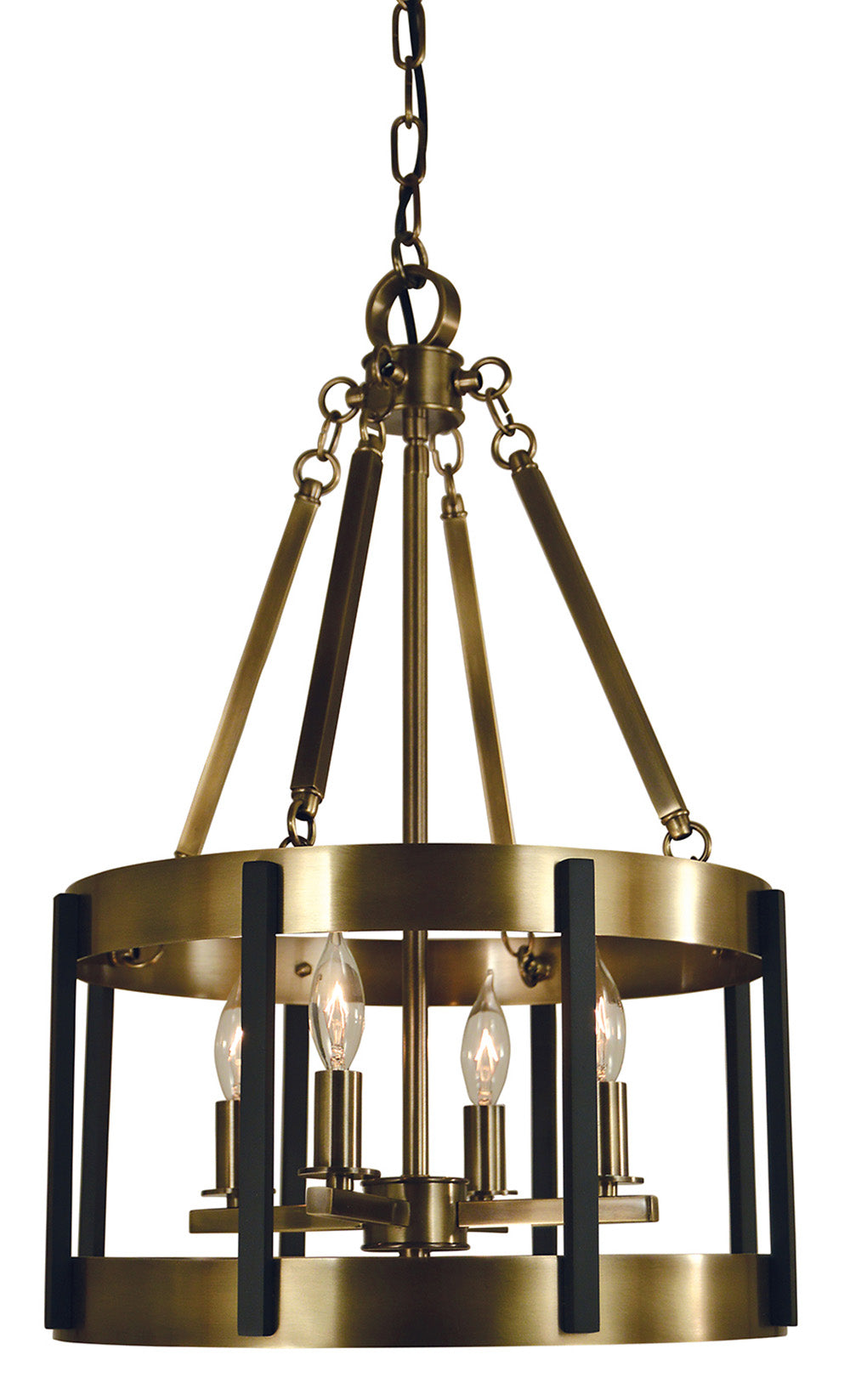 Framburg 4-Light Antique Brass Matte Black Pantheon Pendant