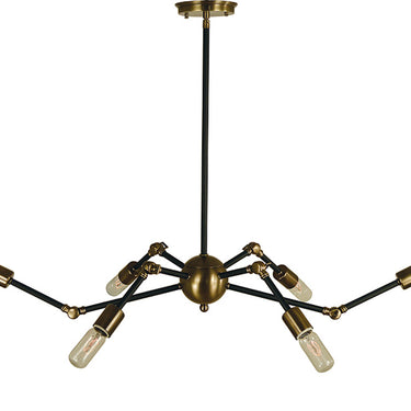 Framburg Felix 6 - Light Antique Brass with Matte Black Dining Chandelier 4688 AB/MBLACK
