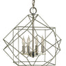 Framburg Etoile 4 - Light Satin Pewter with Polished Nickel Mini Chandelier 4704 SP/PN