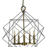 Framburg Etoile 5 - Light Mahogany Bronze with Antique Brass Dining Chandelier 4705 MB/AB