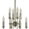 Framburg Nicole 8 - Light Satin Pewter with Polished Nickel Mini Chandelier 4794 SP/PN